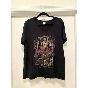 FIVE FINGER DEATH PUNCH T Shirt Tee Womens Size XL Black Rock Metal Short Sleeve